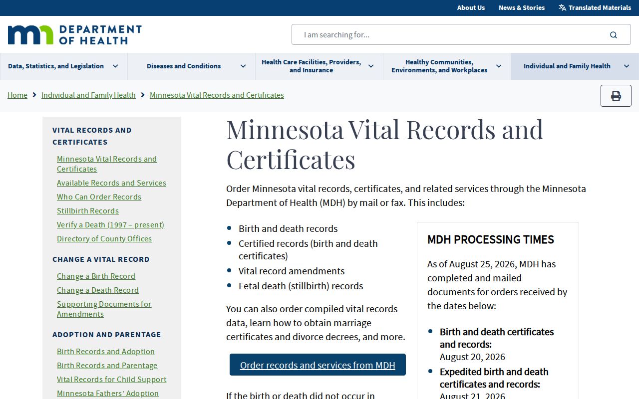 Chaska residents directory Minnesota vital records office page